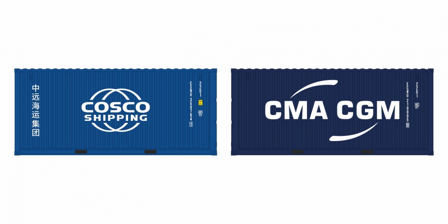 2-tlg set Cosco LC (modré) + CMA-CGM LC