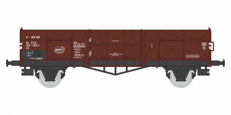 Otevřený vůz Vtr sklárny Bohemia